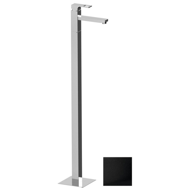 FORATA Freestanding Washbasin Mixer Tap (connexion de plancher), noir mat
