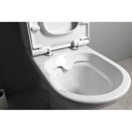 BEHRENS RIMLES Fermer Toilettes jumelées, S-trap/P-trap, blanc