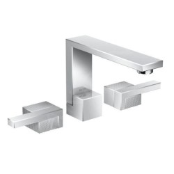 Axor Edge - Mélangeur de lavabo avec bonde, 3 trous, chrome/coupe diamant 46051000