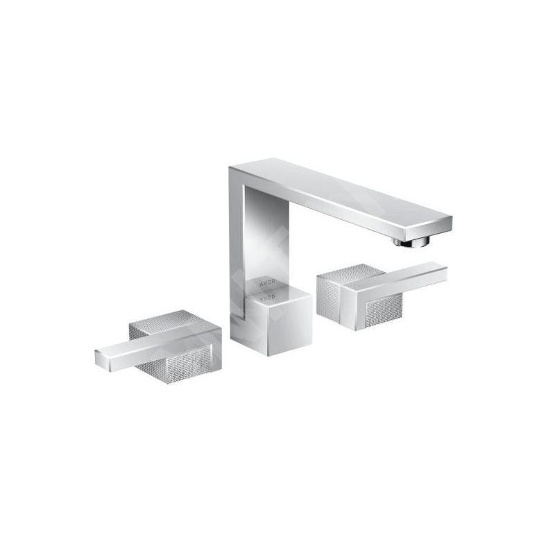 Axor Edge - Mélangeur de lavabo avec bonde, 3 trous, chrome/coupe diamant 46051000