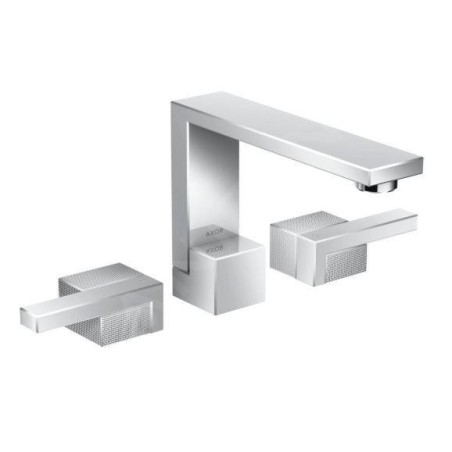 Axor Edge - Mélangeur de lavabo avec bonde, 3 trous, chrome/coupe diamant 46051000