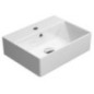 KUBE X lavabo en céramique 45x35cm, bord inférieur groud, blanc ExtraGlaze KUBE X lavabo en céramique 45x35cm, bord inférieur groud, blanc ExtraGlaze