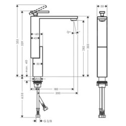 Axor Edge - Mitigeur de lavabo avec bonde, chrome 46031000