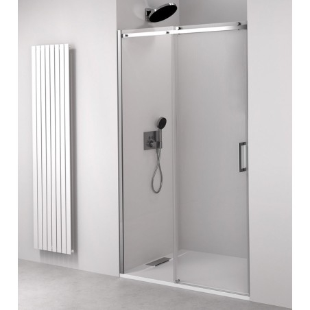 Porte douche THRON ROUND 1300 mm, rouleaux ronds, verre clair