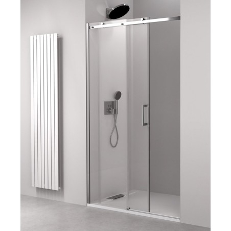 Porte douche THRON ROUND 1300 mm, rouleaux ronds, verre clair