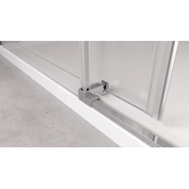 Porte douche THRON ROUND 1300 mm, rouleaux ronds, verre clair