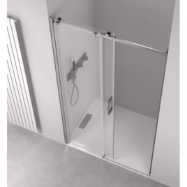 THRON SQUARE porte de douche 1400 mm, rouleaux carrés, verre clair
