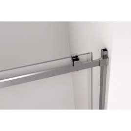 THRON SQUARE porte de douche 1400 mm, rouleaux carrés, verre clair