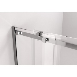 THRON SQUARE porte de douche 1400 mm, rouleaux carrés, verre clair