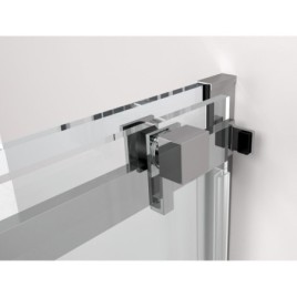 THRON SQUARE porte de douche 1400 mm, rouleaux carrés, verre clair