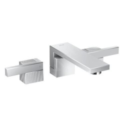 Axor Edge - Mélangeur de lavabo avec bonde, 3 trous, chrome/coupe diamant 46061000