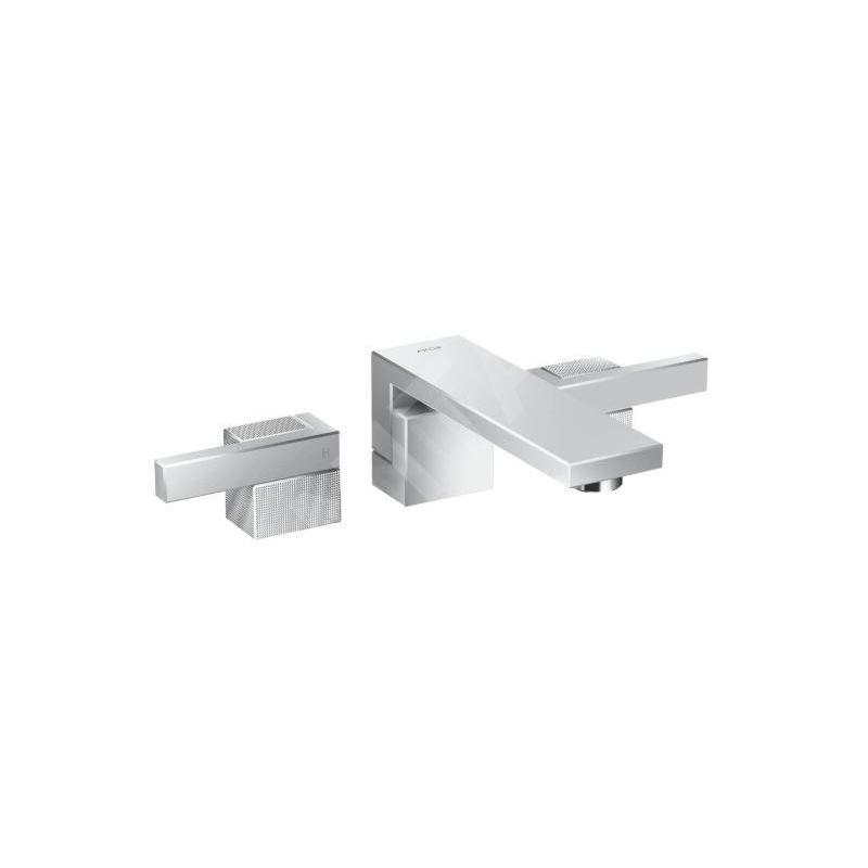 Axor Edge - Mélangeur de lavabo avec bonde, 3 trous, chrome/coupe diamant 46061000