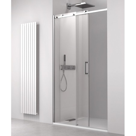 THRON SQUARE porte de douche 1500 mm, rouleaux carrés, verre clair