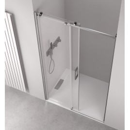 THRON SQUARE porte de douche 1500 mm, rouleaux carrés, verre clair