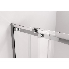 THRON SQUARE porte de douche 1500 mm, rouleaux carrés, verre clair