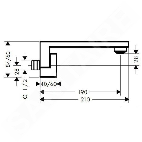 Axor Edge - Bec déverseur, chrome 46410000