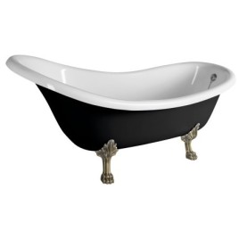 BRIXTON Freestanding Bath 174x83x81 cm, Bronze Jambes, noir/blanc