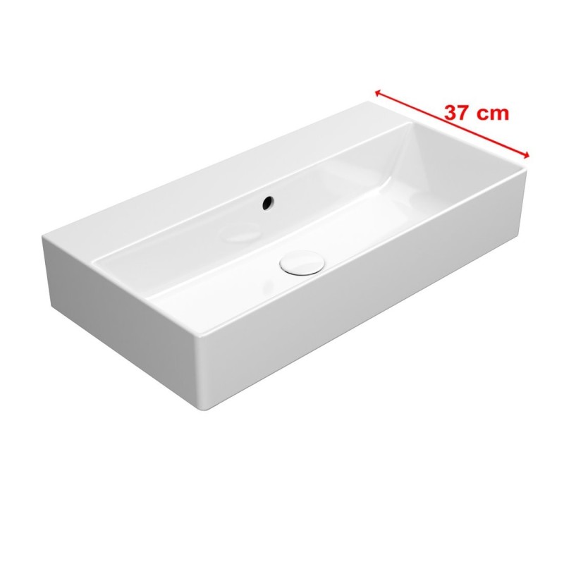 KUBE X lavabo en céramique 70x37cm, pas de trou de robinet, blanc ExtraGlaze KUBE X lavabo en céramique 70x37cm, pas de trou de robinet, blanc ExtraGlaze