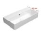 KUBE X lavabo en céramique 70x37cm, pas de trou de robinet, blanc ExtraGlaze KUBE X lavabo en céramique 70x37cm, pas de trou de robinet, blanc ExtraGlaze