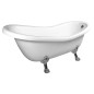 RETRO Freestanding Bath 147x69,5x67,5cm, Chrome Matt Legs, Blanc