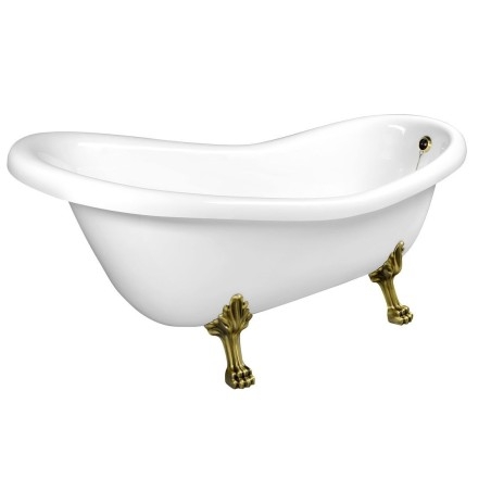 RETRO Freestanding Bath 147x69,5x67,5cm, Bronze Legs, White