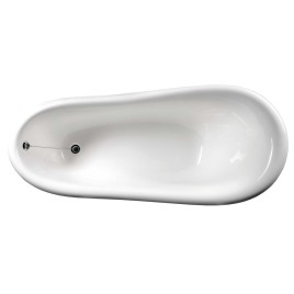 RETRO Freestanding Bath 147x69,5x67,5cm, White Legs, black/white (RAL9005)