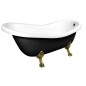 RETRO Freestanding Bath 147x69,5x67,5cm, Bronze Jambes, noir/blanc (RAL9005)