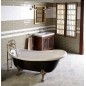 RETRO Freestanding Bath 147x69,5x67,5cm, Bronze Jambes, noir/blanc (RAL9005)