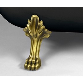 RETRO Freestanding Bath 147x69,5x67,5cm, Bronze Jambes, noir/blanc (RAL9005)