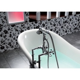 RETRO Freestanding Bath 147x69,5x67,5cm, Bronze Jambes, noir/blanc (RAL9005)