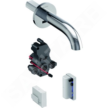Geberit Piave - Mitigeur de lavabo électronique Plave encastré, avec mélangeur, longueur : 220 mm, alimentation par le