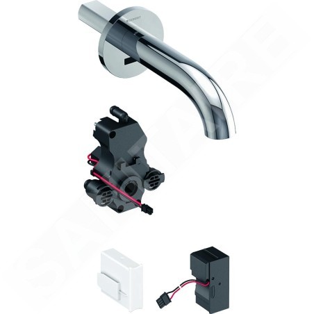 Geberit Piave - Mitigeur de lavabo électronique Piave encastré, avec mélangeur, longueur : 170 mm, alimentation par le réseau,