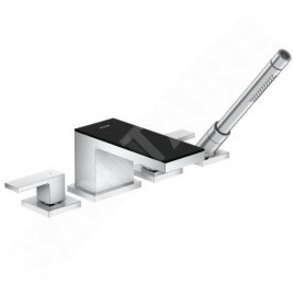 Axor MyEdition - Mitigeur de baignoire à monter au sol, chrome/verre noir 47430600