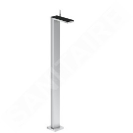Axor MyEdition - Mitigeur de lavabo à monter au sol avec garniture de vidage Push-Open, chrome/verre noir 47040600