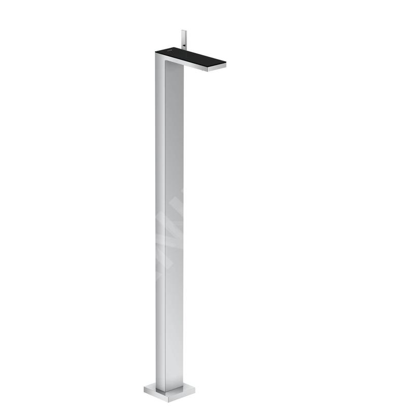 Axor MyEdition - Mitigeur de lavabo à monter au sol avec garniture de vidage Push-Open, chrome/verre noir 47040600