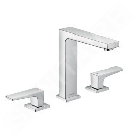 Hansgrohe Metropol - Mitigeur de lavabo avec vidage Push-Open, installation à 3 trous, chrome 32515000