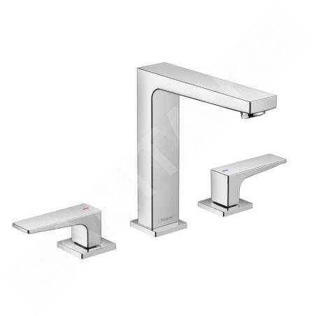 Hansgrohe Metropol - Mitigeur de lavabo avec vidage Push-Open, installation à 3 trous, chrome 32515000