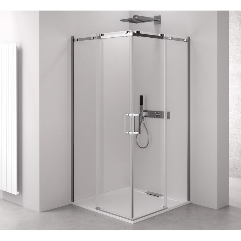THRON SQUARE écran rectangulaire 1100x800mm, rouleaux carrés, entrée d'angle