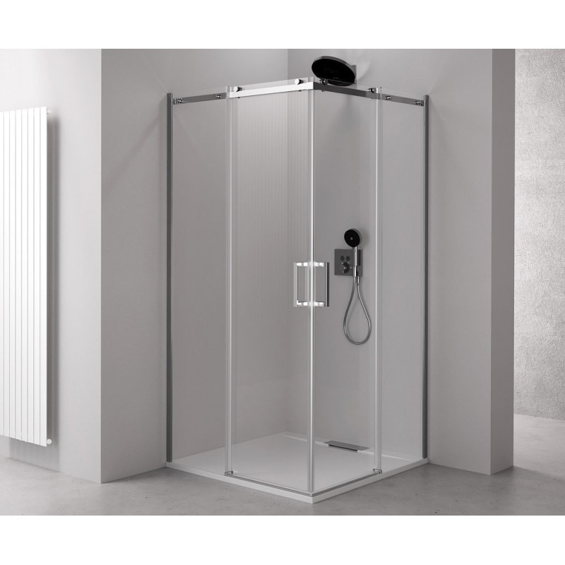 Paroi de douche carrée THRON SQUARE 1200x1100mm, roulettes rondes Paroi de douche carrée THRON SQUARE 1200x1100mm, roulettes rondes
