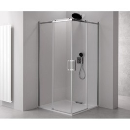 Paroi de douche carrée THRON SQUARE 1200x1100mm, roulettes rondes