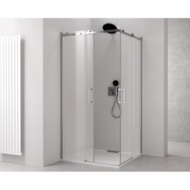 Paroi de douche carrée THRON SQUARE 1200x1100mm, roulettes rondes