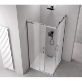 Paroi de douche carrée THRON SQUARE 1200x1100mm, roulettes rondes