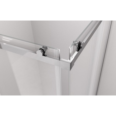 THRON SQUARE Corner Entry Square Shower Screen 800x800mm, Round Rollers