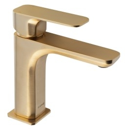 Mélangeur de lavabo SPY sans déchets pop up, tapis d'or