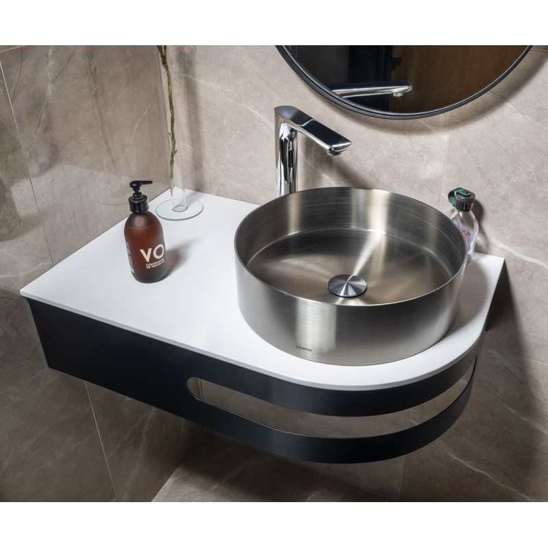 Table d'angle PULSE avec lavabo 755x455mm, gauche, acier inoxydable brossé Table d'angle PULSE avec lavabo 755x455mm, gauche, acier inoxydable brossé