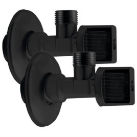 Robinet d'eau froide de coin 1/2"x3/8", paire, noir mat