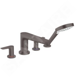 Hansgrohe Talis E - Mélangeur de baignoire sur gorge, 4 trous, noir chromé brossé 71748340