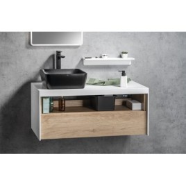 VIERA Vanity Unité 100x44x50cm, blanc mat/Oak Alabama