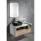 VIERA Vanity Unité 100x44x50cm, blanc mat/Oak Alabama