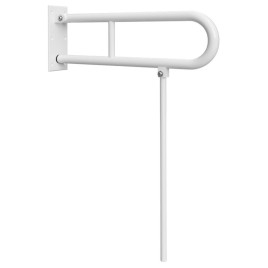 Poignée pliante HANDICAP avec jambe support 600mm, blanc
